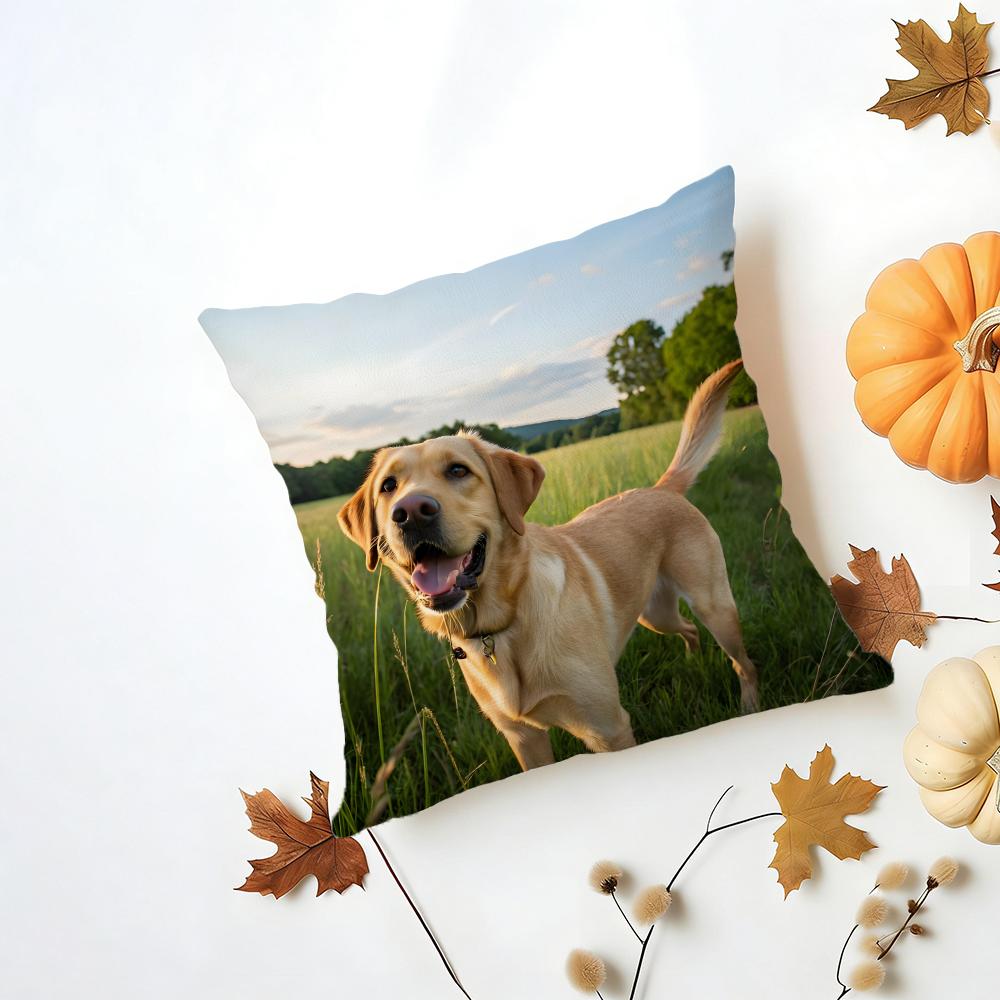 LLabrador Retriever Cushion Cover Washable Linen Pillowcase Soft  for Daily Sofa Bed Home Room Decor