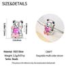 Original Copper Charms Luxury Cartoon Pink Heart Bear Beads Fit Bracelet Diy Women Making Delicate Gift