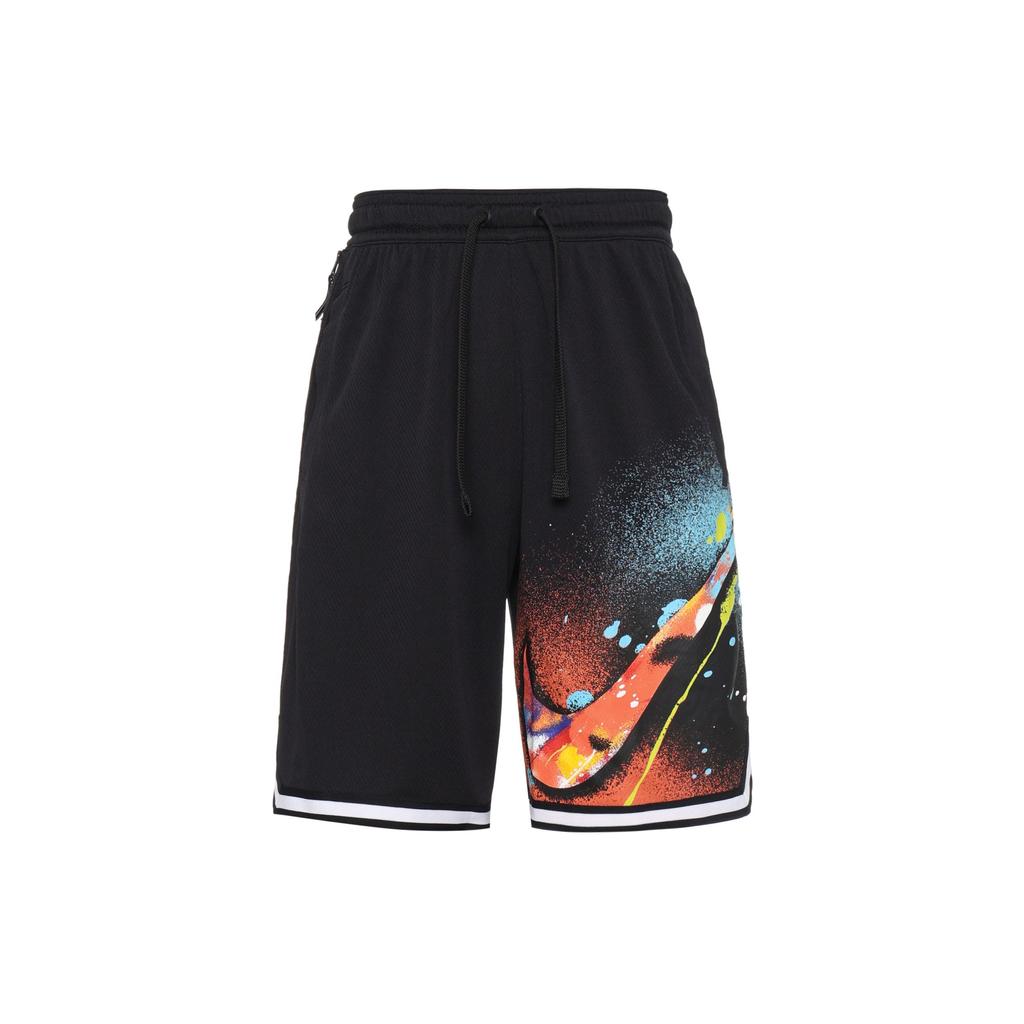 Nike Splash Ink Large Logo Print Loose Basketball Shorts Men Bottoms Black DJ5215-010