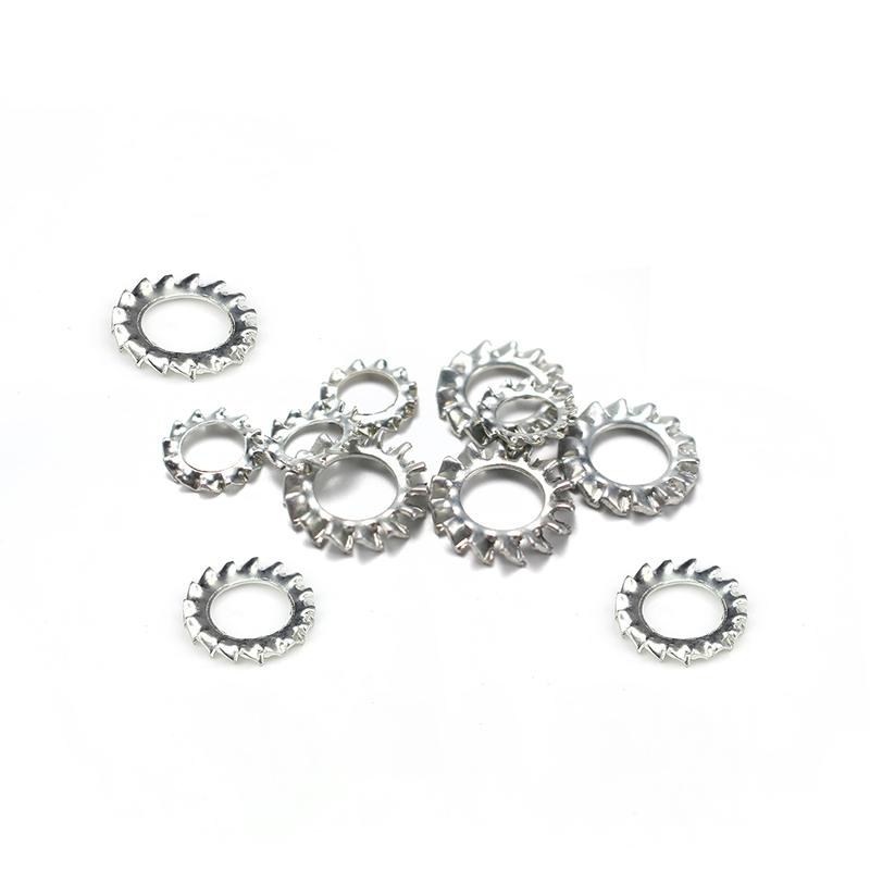 External Toothed Serrated Washer 20-100PCS M3 M4 M5 M6 M8 M10 White Zinc Carbon Steel Lock Gasket