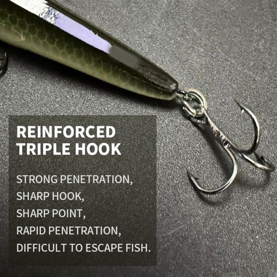 Fishing Lure Artificial Hard Swimbait with Treble Hook Realistic Looking Bright Color Natural Swimming Posture Fake Bait Lure