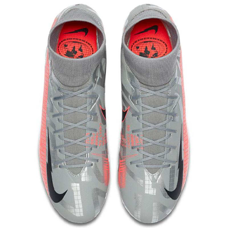 Nike Mercurial Superfly 7 Academy Mg Metallic Grey Crimson Sneakers AT7946-906