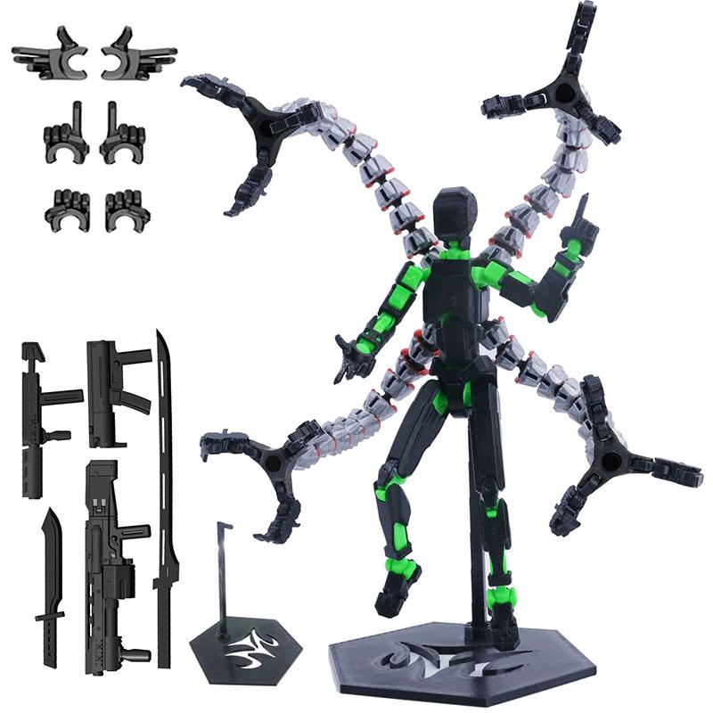 Assembly Completed 5.2In T13 Action Figure 3D Printed Multi-Jointed Movable Titan 13 Lucky Dummy Nova Robot Action Figure Gifts