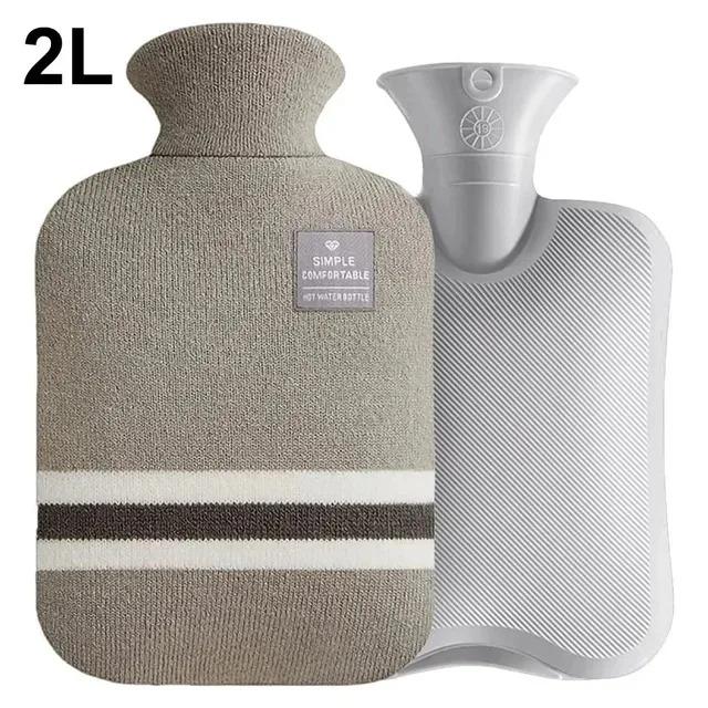 Flaschengürtel, Wärmflasche mit Bezug, Mikrowellenheizung, grob gestrickter Handtaillenwärmer aus weichem Plüsch mit hochwertigem, weichem Bezug