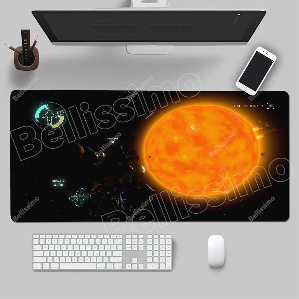 XXL Mouse Pad Anime Gamer Outer Wilds Mousepad PC Gaming Accessories Keyboard Pad Laptop Universe Space Solar System HD Desk Mat