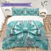Luxury Ribbon Bow Pattern Bedding Uilt Set Uilt Cover Pillowcase Home Decoration Birthday Gift (1 * Duvet Cover + 2 * Pillowcase Without Core)