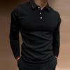 Men S Casual Long Sleeve Polo Shirt Solid Color For Daily Wear