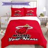 3pcs Custom Name Miami Heat Bedding Set Duvet Cover Closure Includes 1 Duvet Cover & 2 Pillowcases, Soft and Comfortable for All Seasons.