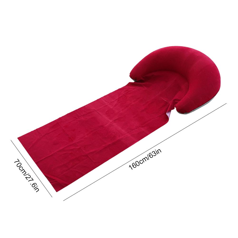 Inflatable Lounger with Head Rest Flocking Air Couch Ergonomic Portable Beach Chair Camping Air Bed for Camping Beach