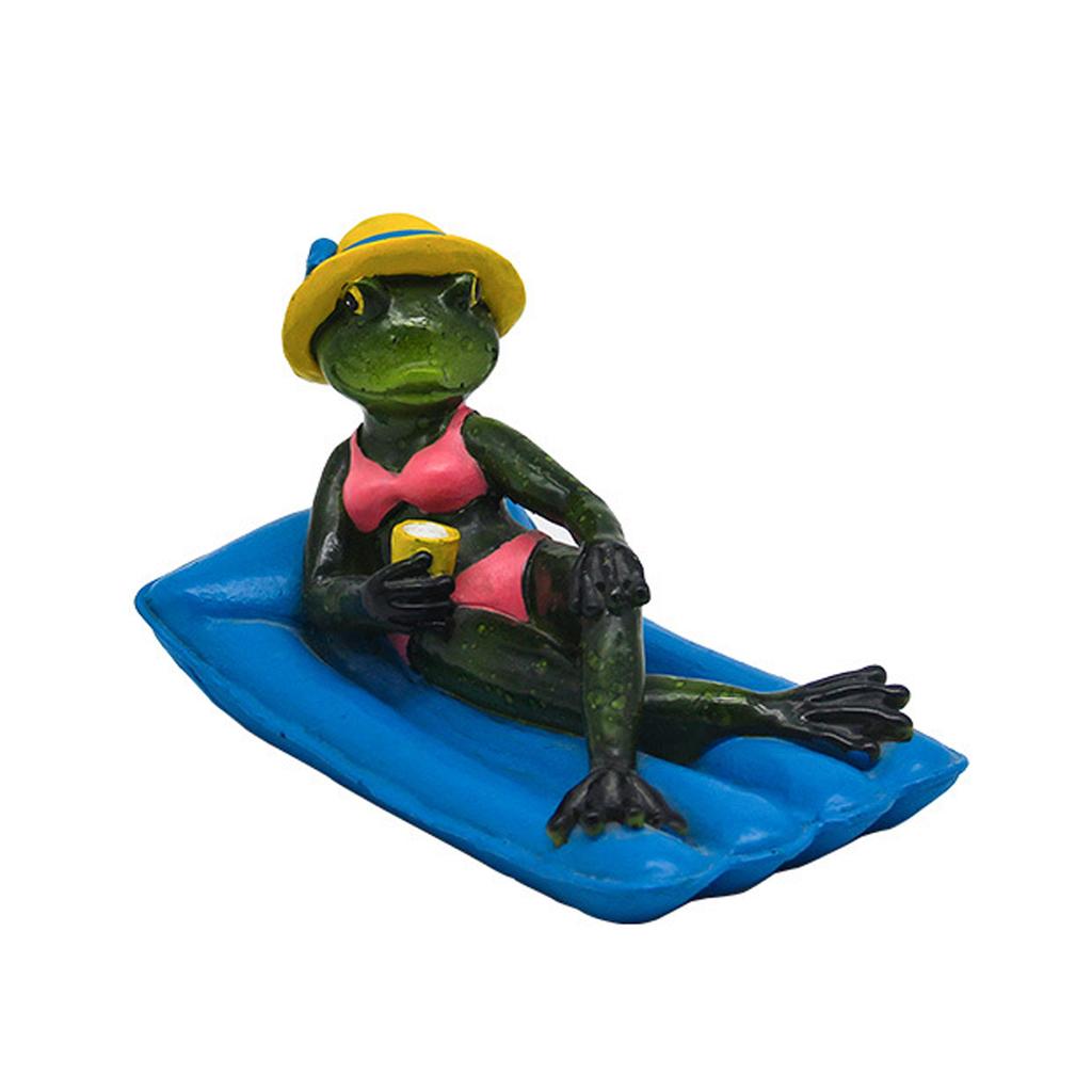 Floating Frog Decoration Figurines Resin Crafts Decorative Ornaments Animal Statue Figure for Home Garden Pool Pond Christmas