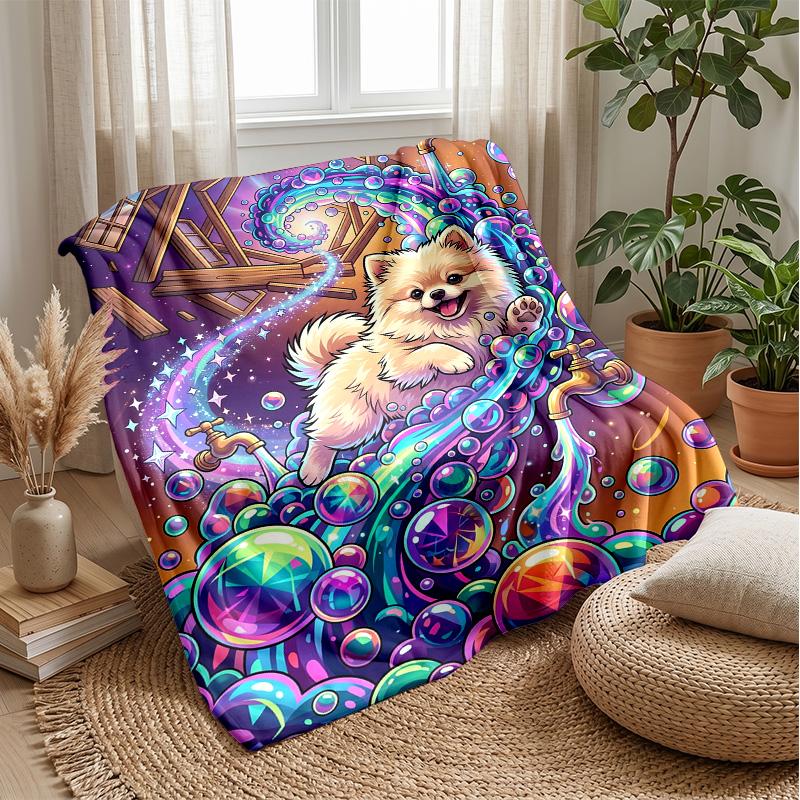 Elegant French Bulldog Portrait Theme blanket Lightweight Warm Flannel Blanket Decorative Throw Blanket for Home Decoration