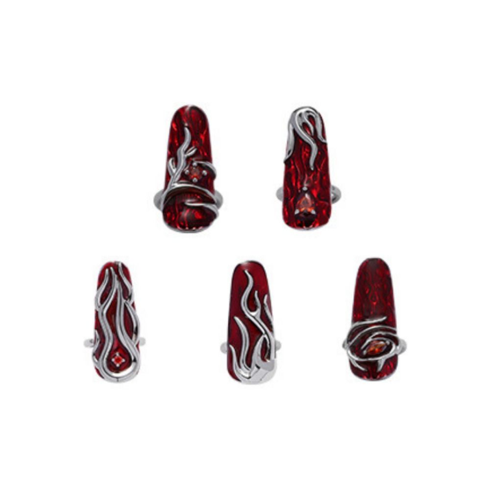 Valentine's Day Gift Finger Cot Zinc Zinc Alloy Nail Art Ring Women Jewelry Accessories Fairy Ring Nail Ring