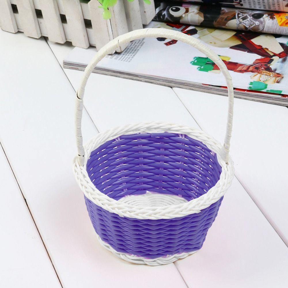 Beautiful Hand Made Storage Baskets Plastic Vine Wicker Flower Basket  For Plant Home Wedding