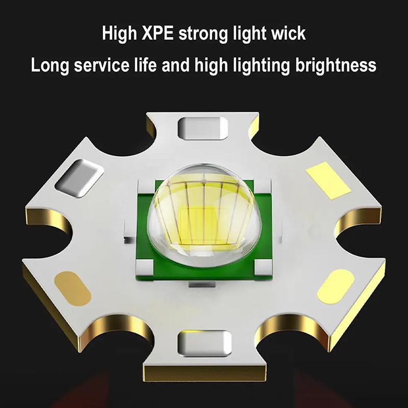 Led Torch Light Xpe Super Bright Flashlight With Hook Camping Light Rechargeable Zoomable Waterproof