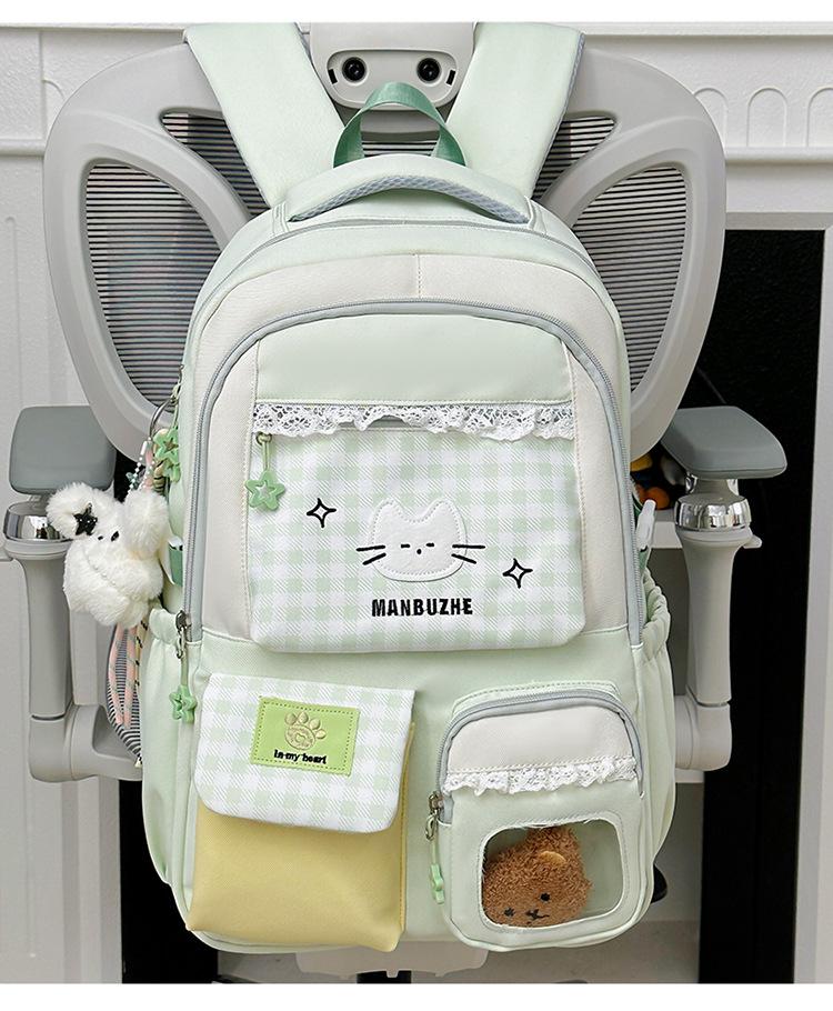 Schoolbag Korean college style cute backpack girl sweet niche dopamine student class schoolbag lightweight backpack