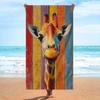Süßes Rosa Giraffenmuster Strandtuch Cartoon-Tier Giraffenmuster Schnelltrocknend Sandfreies Saugfähiges Handtuch für den Sommerstrand