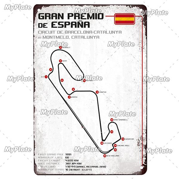 Vintage Racing Track Metal Poster Competition Tin Sign Plaque Iron Plate Bar Club Man Cave Home Wall Decor Fans Poster Custom