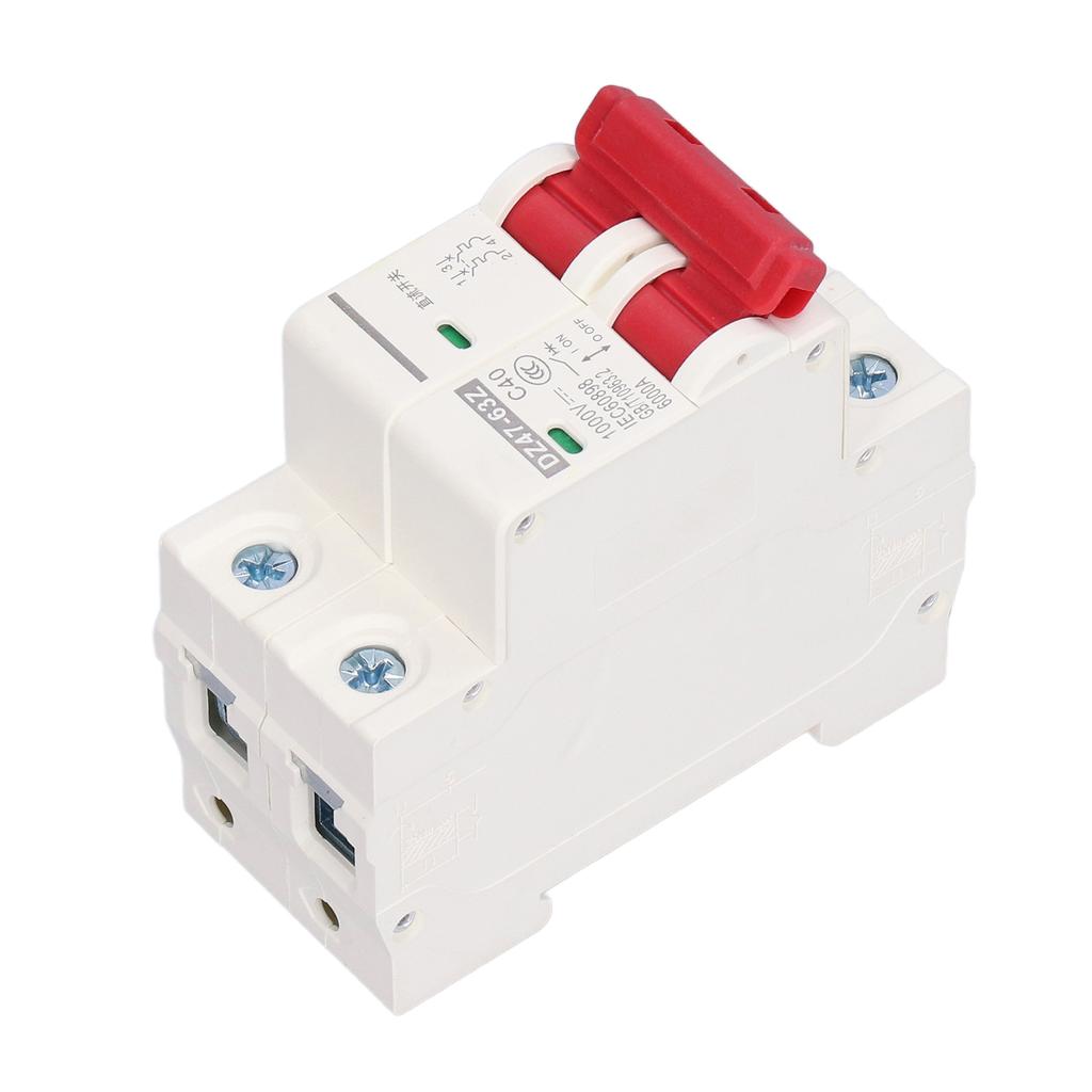 DC Miniature Circuit Breaker 2P Solar PV System Isolator DIN Rail Mount 1000V 40A DZ47‑63Z C40
