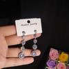 2024 Ladies Luxury Long Tassel Earrings Fashion Water Drop Beads Zircon Earrings 925 Silver Jewelry Wedding Accessories