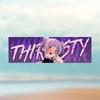 Pink Double Bun Anime THIRSTY Sticker 1PC, 2D Flat Waterproof Vinyl Decal for Car Skateboard Luggage