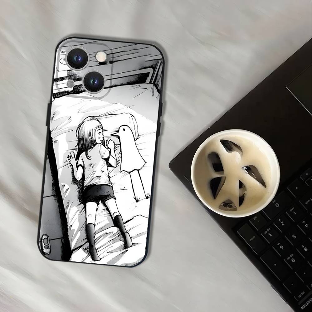 Goodnight Oyasumi Punpun Black Soft Cover Phone Case For iPhone 17,16,15,14,13,12,11,Pro,XS,Max,XR,Plus,E,SE4,Mini