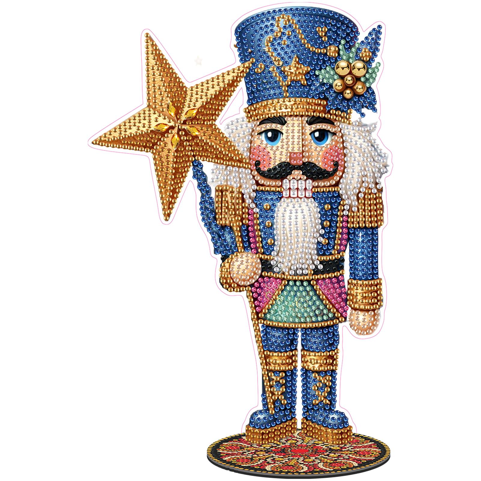 

Nutcracker 2D/Flat DIY Acrylic Desktop Diamond Art Kits Special Shaped Rhinestone Diamond Art Tabletop Decorations Single-Sided