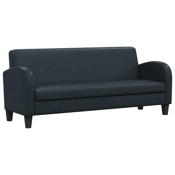 VidaXL 3-seater Sofa Faux Leather Black