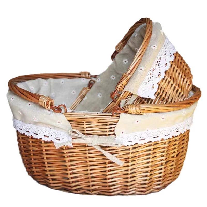 OEING Handmade Wicker Picnic Basket
