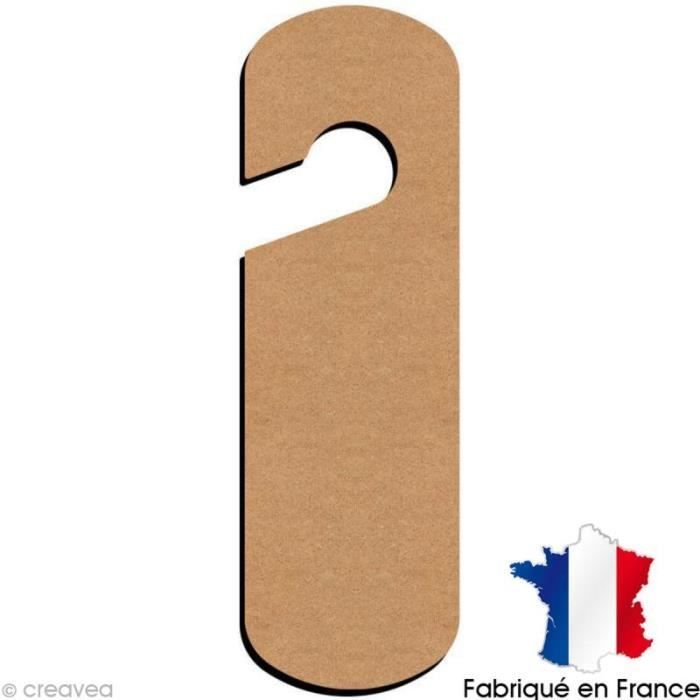 Plaque poignée de porte - Marron - Enfant - Bois massif - Artisanal - Décoratif