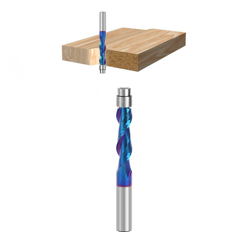 6,35mm stopka Tvrdokovové ložisko s vedením se dvěma břitovými zarovnávacími frézovacími bity Dřevoobráběcí frézovací frézy Koncová fréza