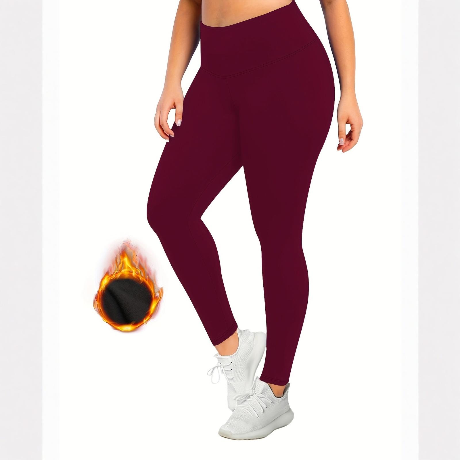 

Женские модные однотонные брюки с утолщенной подкладкой, узкие брюки с высокой талией, теплые брюки XXXXL винный