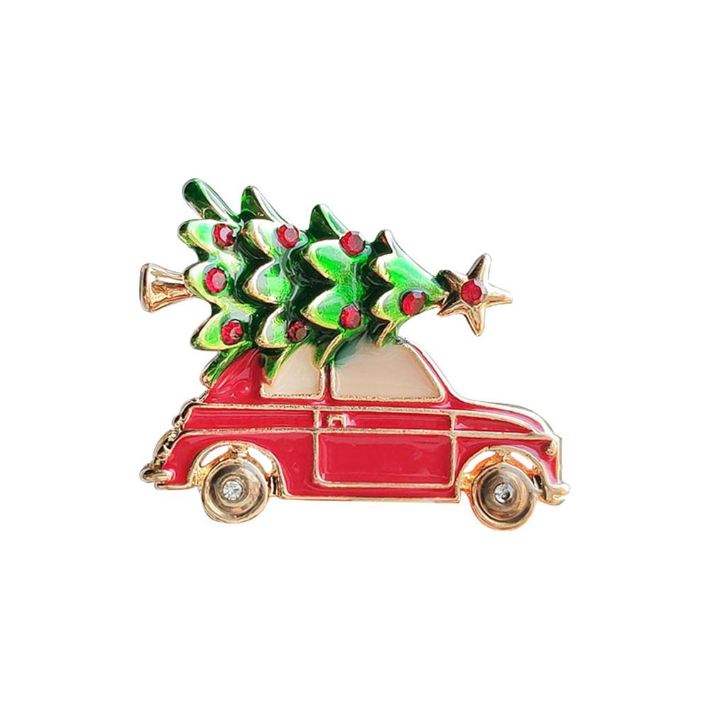 Fashionable Creative Design Christmas Tree Christmas Car Brooch, Christmas Atmosphere Accessory Brooch
