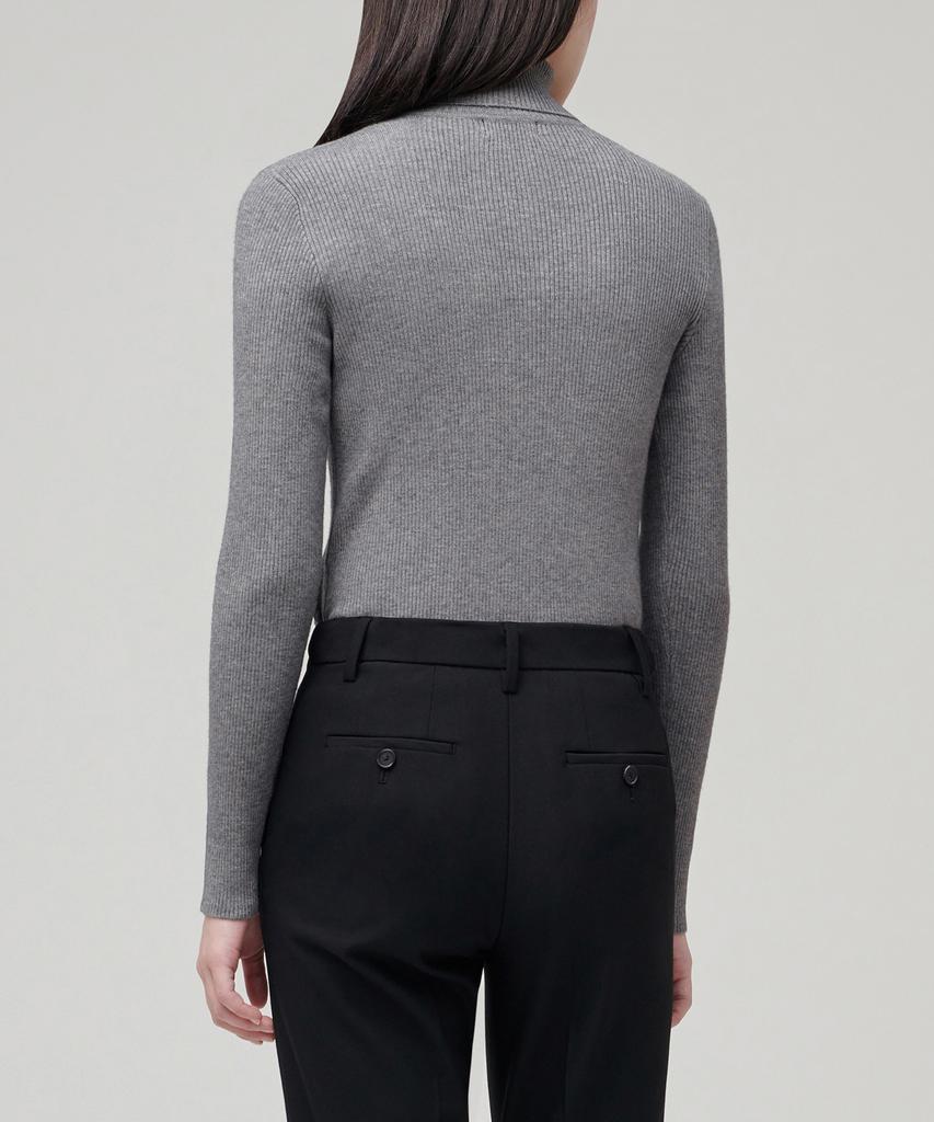 MUSINSA STANDARD WOMAN Women'S Ribbed Slim Turtleneck Knit [Medium Grey]