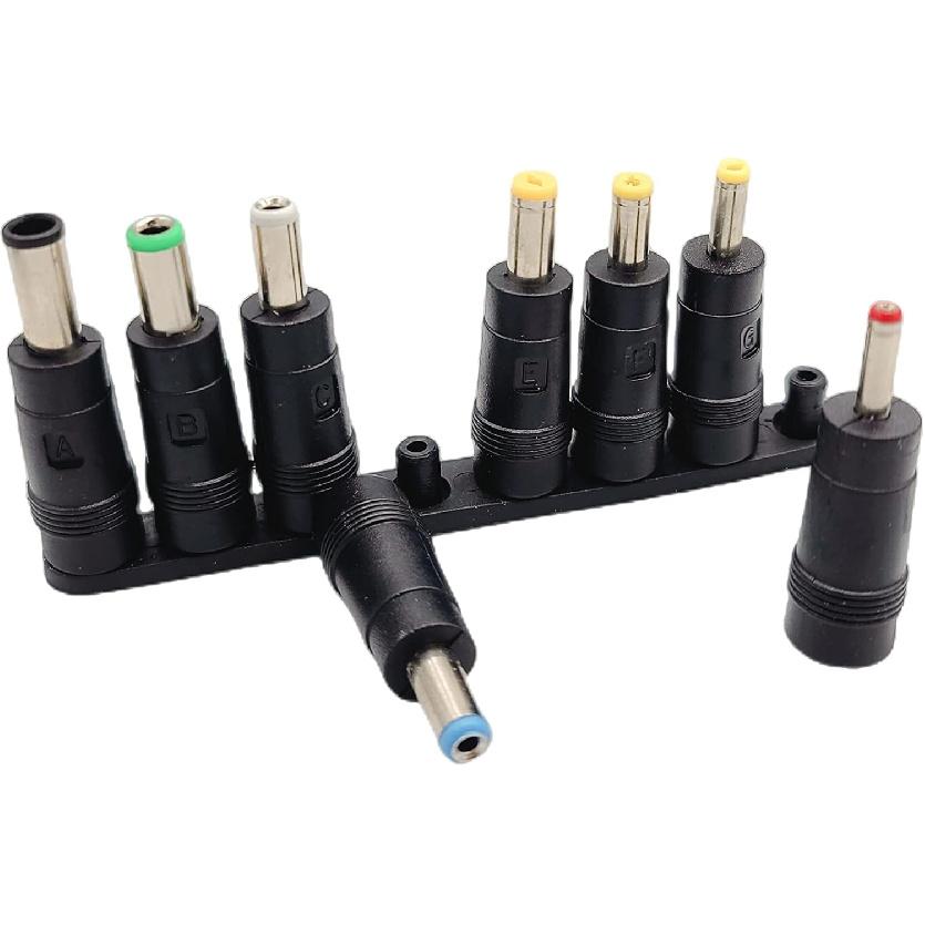 DC Adapter 8 Connector Set DC Power Adapter Converter, 5.5mm x 2.1mm Female to Male Jack Converter for Laptop, CD, MD, Tape Recorder, Radio Power