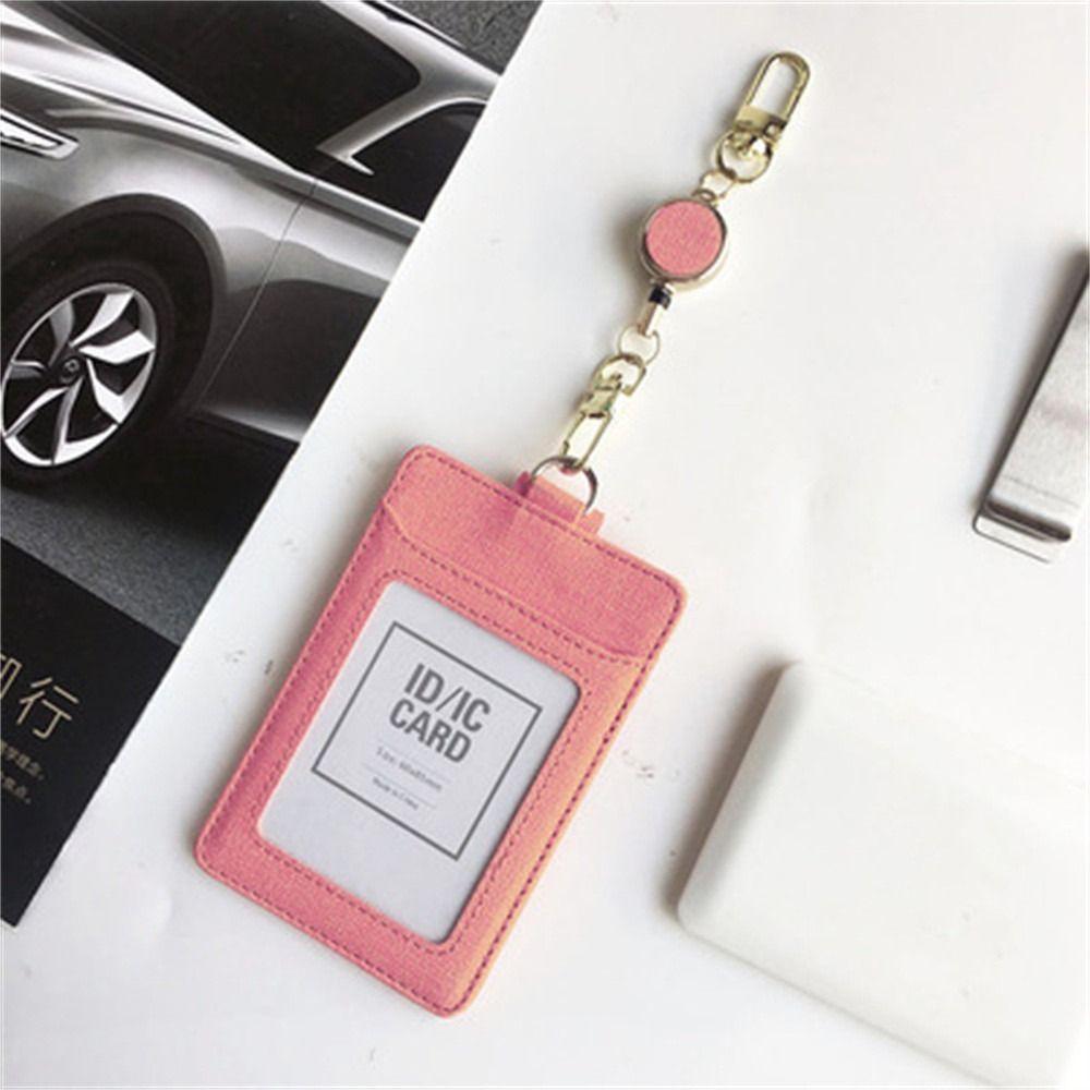 Extendable Retractable Badge Reel Easy Pull Buckle Anti Lost ID Lanyard Key Ring Pull Keyring Chest Card Metal Badge Holder