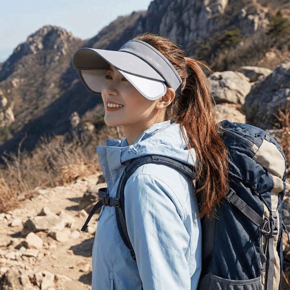 Adjustable Sun Protection Hat Lightweight Empty Top Sun Hat Fashion Stretchable Brim Hat  Cycling