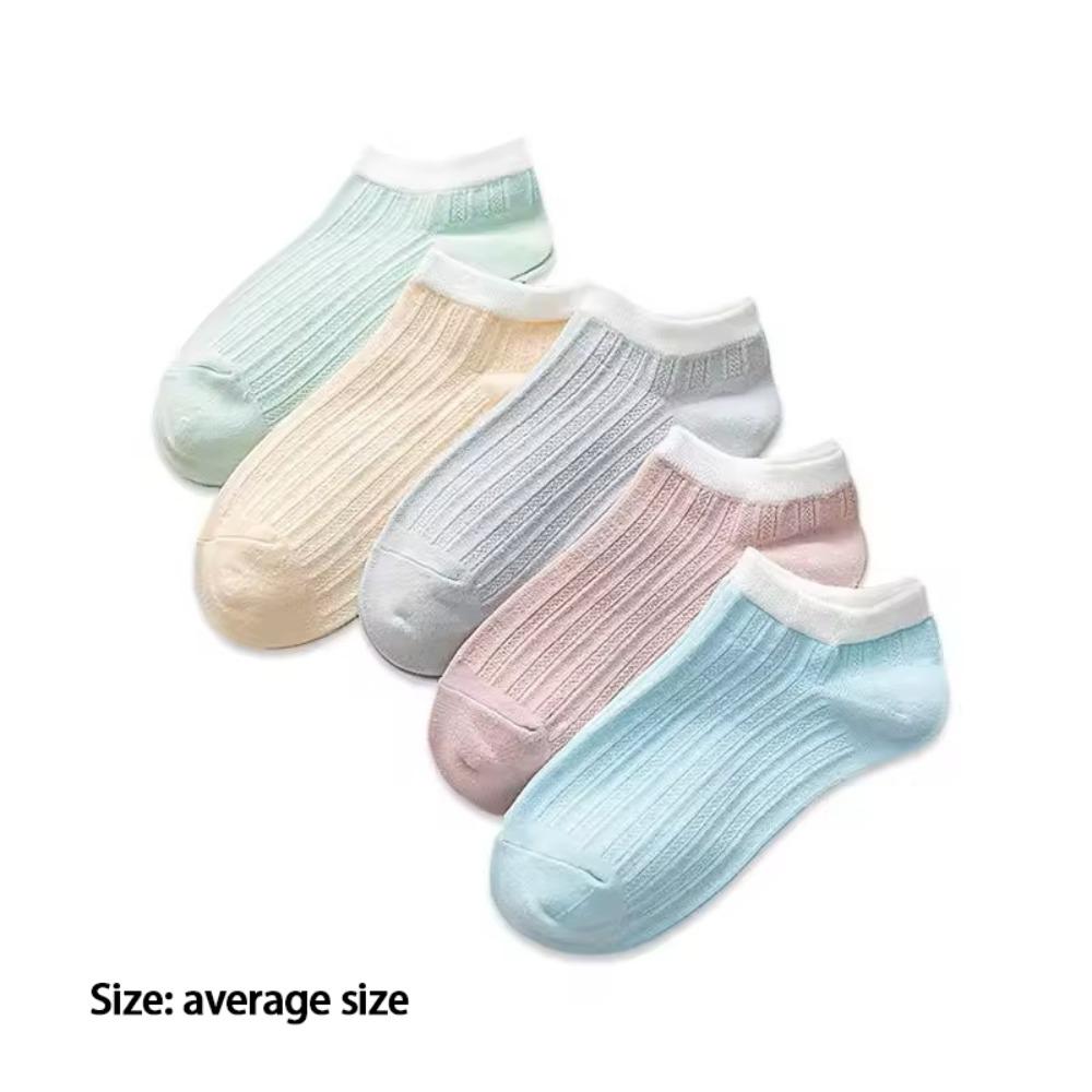 5 Pairs Multicolor Short Socks Thin Ankle Socks New Socks Women
