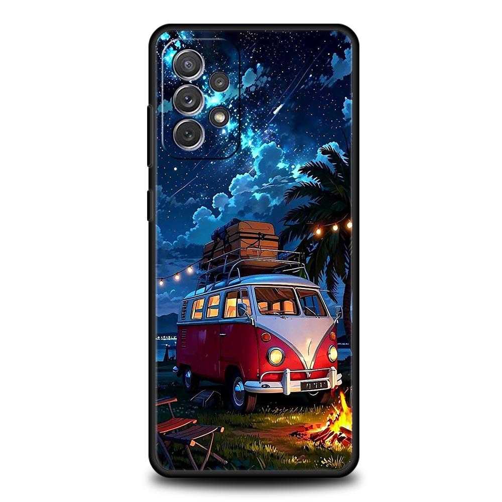 Combi Van Car Outdoor Camping Phone Case For Samsung A17 A07 A55 A35 A25 A15 A05s A33 A31 A23 A21s A13 A41 A73 A53 A51 A71 Cover
