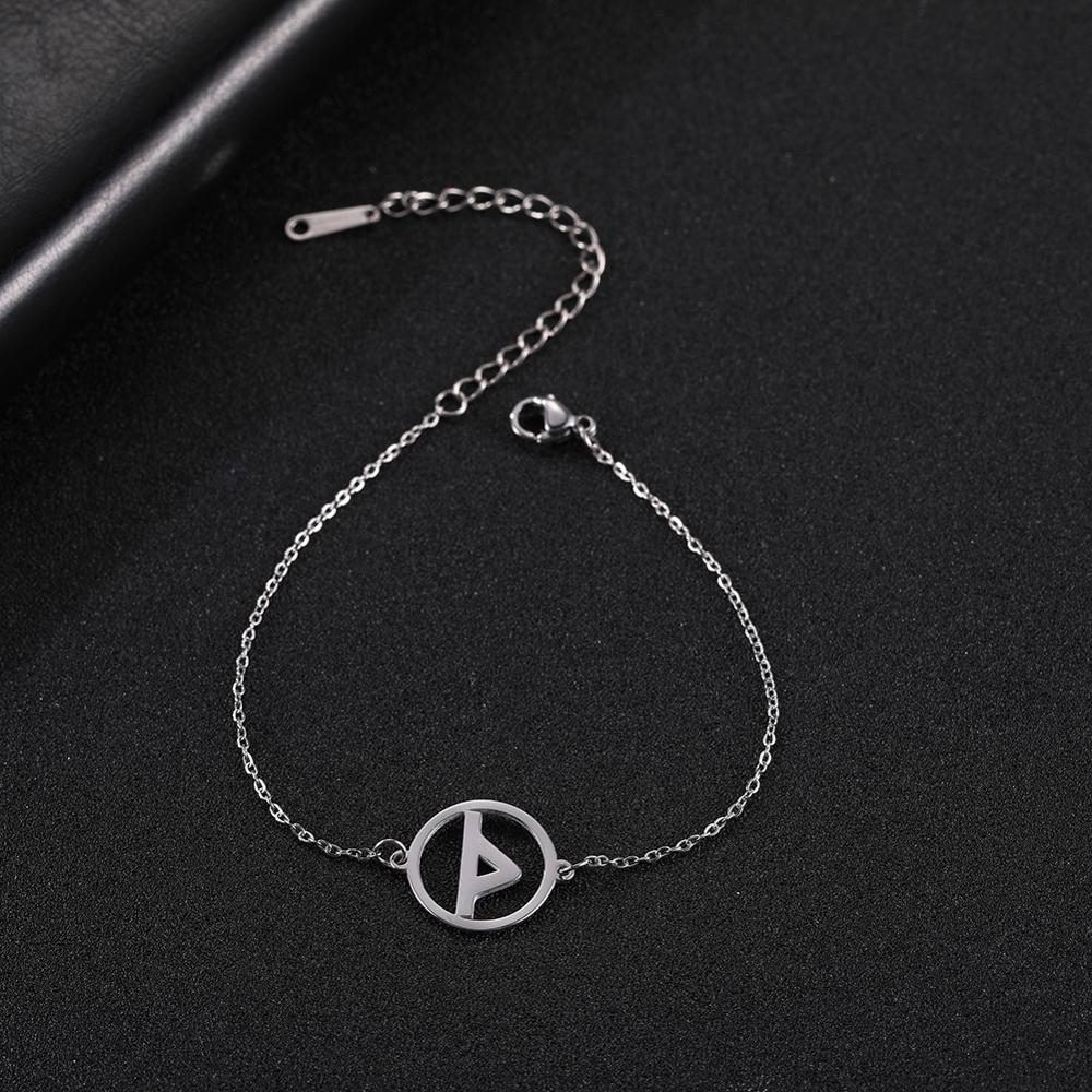 My Shape 24 Viking Runes Odin Stainless Steel Bracelet Adjustable Nordic Small Charm Cuff Bangle Jewelry Gifts for Women Female