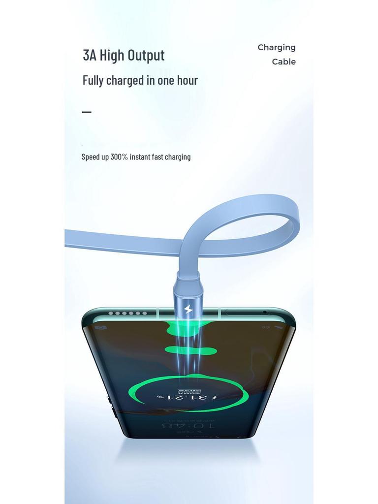 66W Fast Charging Retractable 3-in-1 Universal Cable for Apple & Android