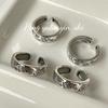 Su Chuang S925 Sterling Silver Little Prince Graffiti Ring with Diamond Heart & Flower - Adjustable Hip Hop Style for Girls