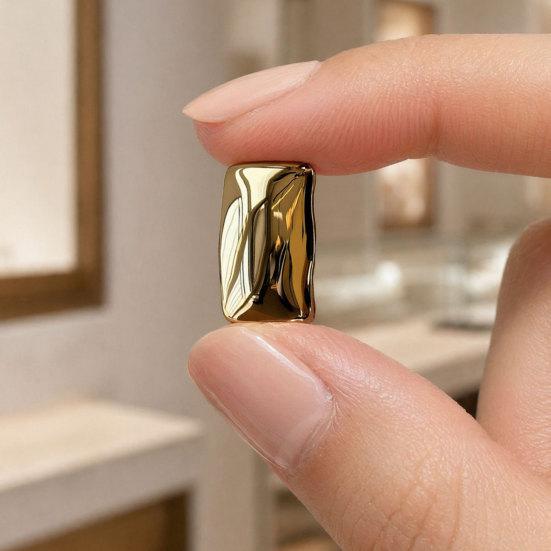 1 Pair Chunky Earrings for Women, Silver/Gold Statement Drop Stud Earrings, Geometric Square Jewelry Gift