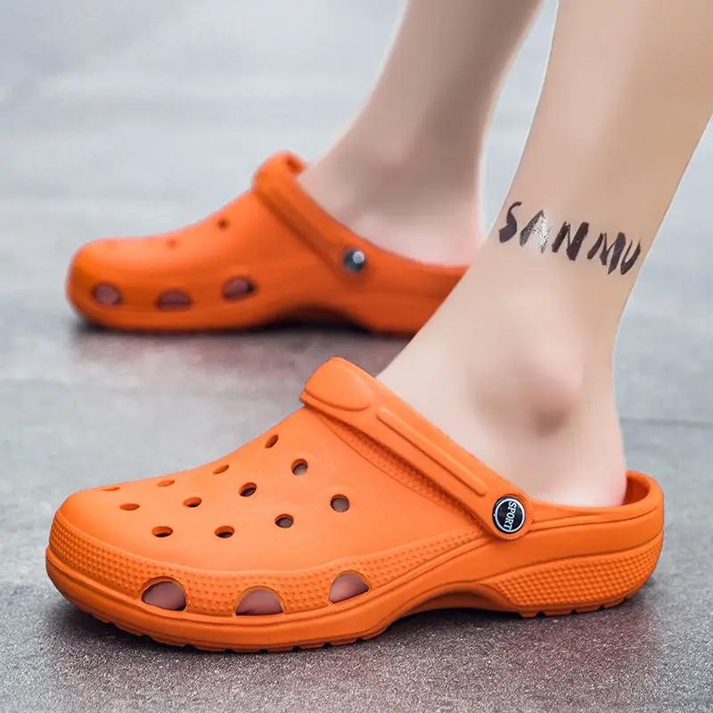 Fashion Slides Men's Shoe Mules Soft Eva Hole Sabot Platform Half Male Slipper 2025 Fashion Designer Luxury High Quality Style Clappers