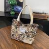 Stylish Versatile Girl’s Handbag Flower Printed Large Capacity Shoulder Bag Lightweight Leisure Lunch Bag Daily Use