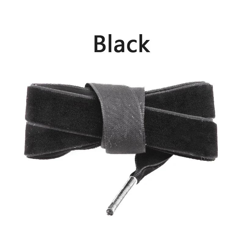 Velvet Flat Shoelaces Snow Yarn Satin Silk Ribbon Shoelace Fashion Sneakers Shoe Laces for Woman 1.5CM Width 100/120/140/160cm