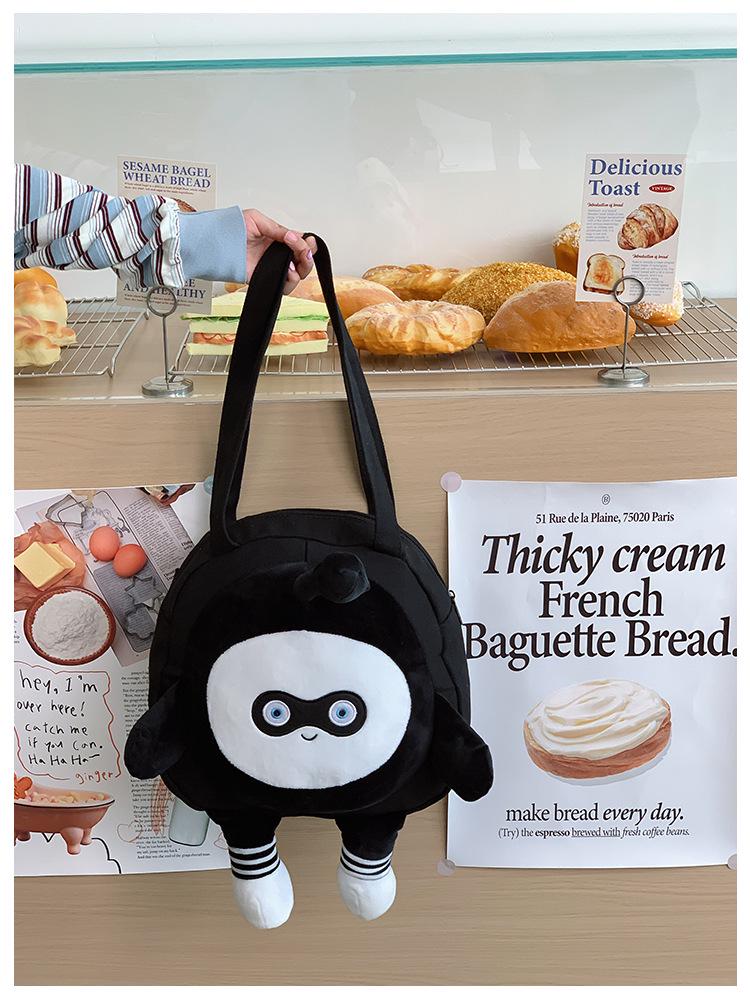 Egg Party Cute Cartoon Kids' Canvas Backpack, Large Plush Handbag & School Bag