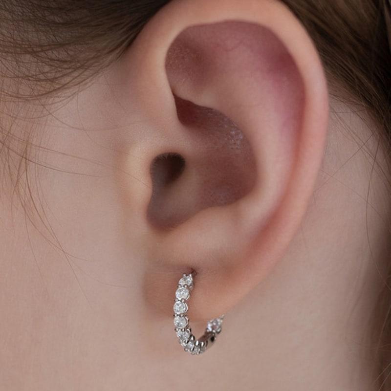 

TATIANA (925 Silver) Lunar Round Hoop Earrings EC3202 Gold Plated