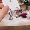 Elegant French Silver Needle Pearl Hoop Earrings – Versatile & Fashionable Design with High-End Appeal