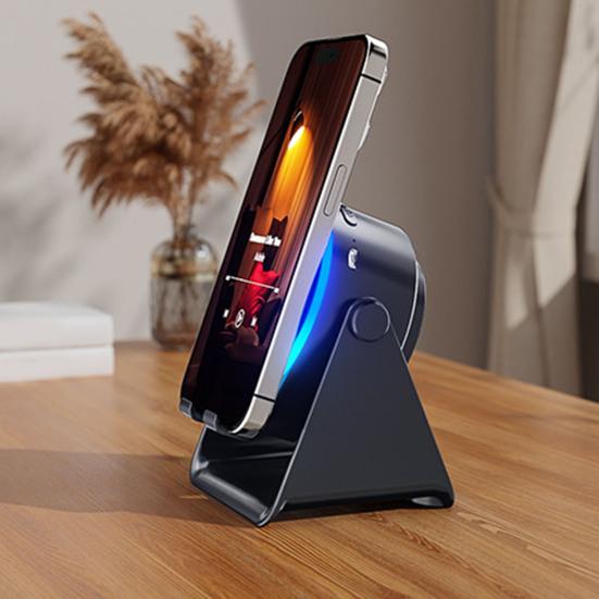 Wireless Induction Speaker with Adjustable Cell Phone Stand Stereo Sound Colorful Light 800mAh Rechargeable 5-in-1 Bluetooth-compatible Speaker