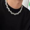 Cuban Chain Wrapped Pearl Necklace Men's Tide Niche High-end Design Hip-hop Collarbone Chain Men's and Women's Neck Chain Accessories Tide
